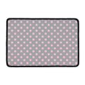 Grey And Pink Polka Dot Pattern Print Kitchen Mat
