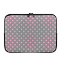 Grey And Pink Polka Dot Pattern Print Laptop Sleeve