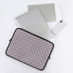 Grey And Pink Polka Dot Pattern Print Laptop Sleeve