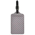 Grey And Pink Polka Dot Pattern Print Luggage Tag