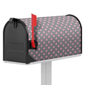 Grey And Pink Polka Dot Pattern Print Mailbox Cover