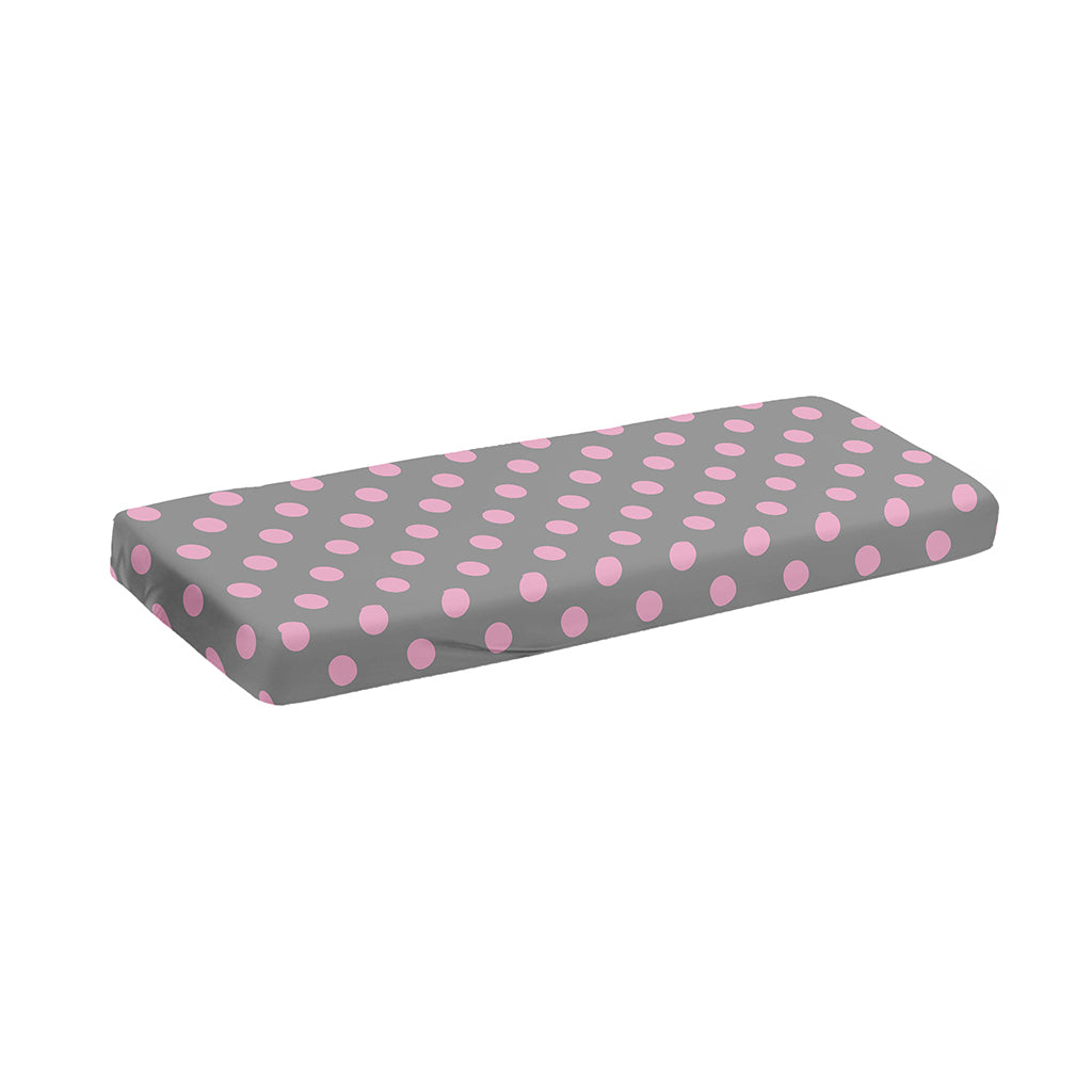 Grey And Pink Polka Dot Pattern Print Piano Keyboard Cover