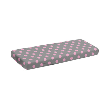 Grey And Pink Polka Dot Pattern Print Piano Keyboard Cover