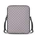Grey And Pink Polka Dot Pattern Print Rectangular Crossbody Bag
