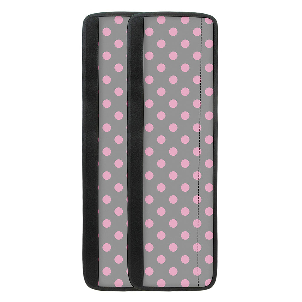 Grey And Pink Polka Dot Pattern Print Refrigerator Handle Covers