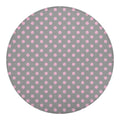 Grey And Pink Polka Dot Pattern Print Round Blanket