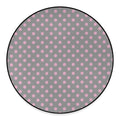 Grey And Pink Polka Dot Pattern Print Round Floor Mat