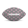 Grey And Pink Polka Dot Pattern Print Rugby Ball