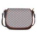 Grey And Pink Polka Dot Pattern Print Saddle Bag