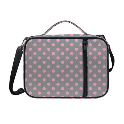 Grey And Pink Polka Dot Pattern Print Shoulder Strap Bible Bag