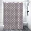 Grey And Pink Polka Dot Pattern Print Shower Curtain