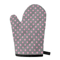 Grey And Pink Polka Dot Pattern Print Single Oven Mitt