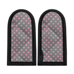 Grey And Pink Polka Dot Pattern Print Skillet Handle Cover