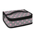Grey And Pink Polka Dot Pattern Print Small Lunch Bag