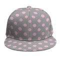 Grey And Pink Polka Dot Pattern Print Snapback Cap