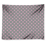 Grey And Pink Polka Dot Pattern Print Tapestry