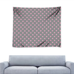 Grey And Pink Polka Dot Pattern Print Tapestry