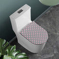 Grey And Pink Polka Dot Pattern Print Toilet Lid Cover