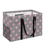Grey And Pink Polka Dot Pattern Print Utility Tote Bag