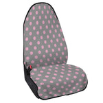 Grey And Pink Polka Dot Pattern Print Waterproof Car Seat Cover
