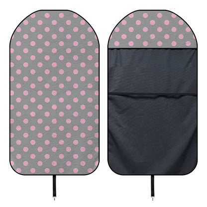 Grey And Pink Polka Dot Pattern Print Waterproof Car Seat Cover