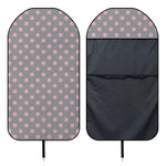 Grey And Pink Polka Dot Pattern Print Waterproof Car Seat Cover