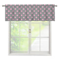 Grey And Pink Polka Dot Pattern Print Window Valance