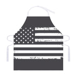 Grey And White American Flag Print Adjustable Apron