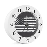Grey And White American Flag Print Alarm Clock