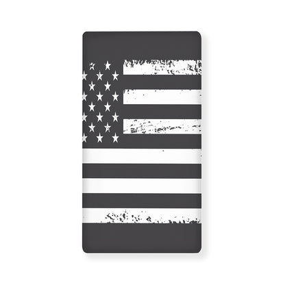 Grey And White American Flag Print Baby Crib Sheet