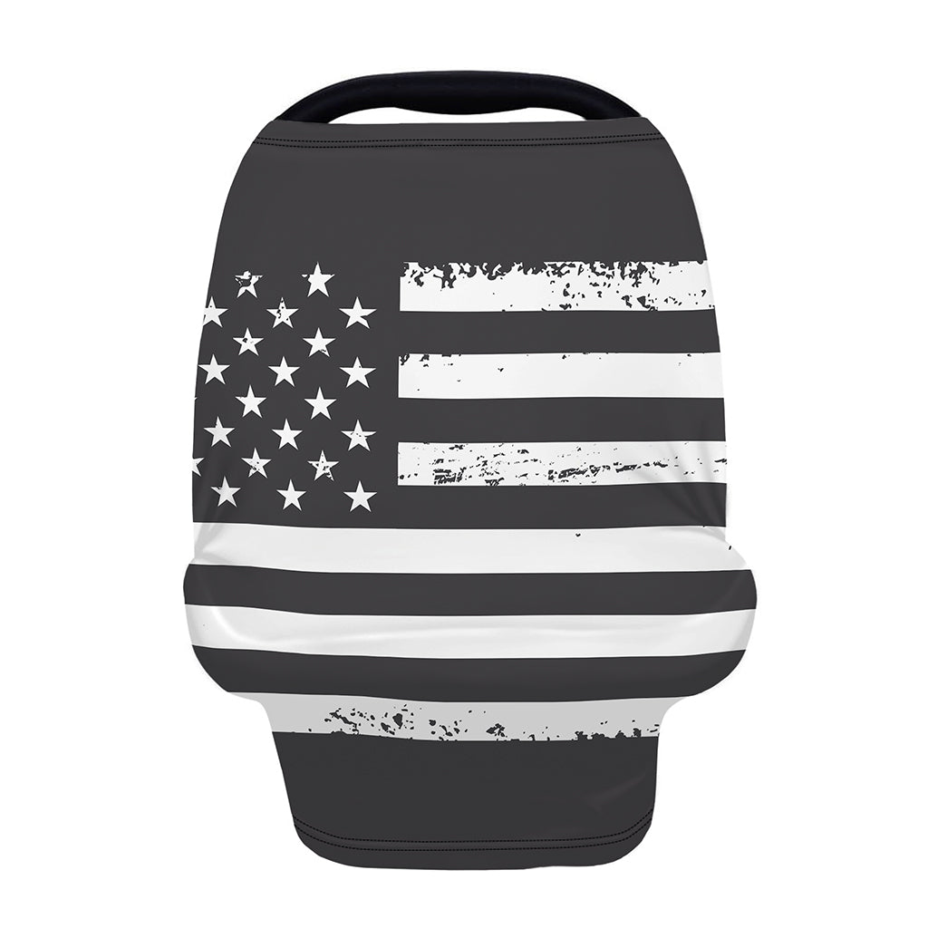 Grey And White American Flag Print Baby Seat Cover