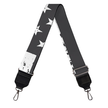 Grey And White American Flag Print Bag Strap