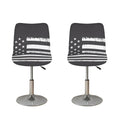 Grey And White American Flag Print Bar Stool Covers