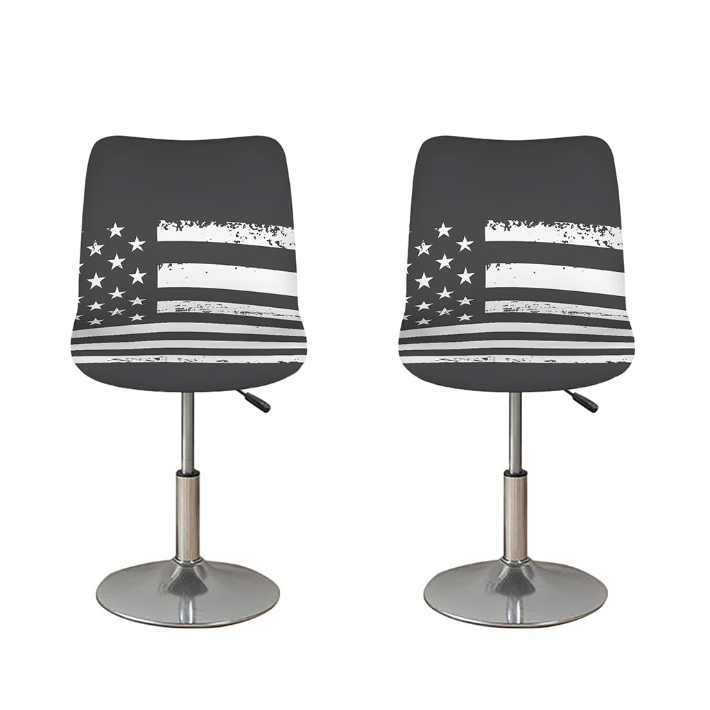 Grey And White American Flag Print Bar Stool Covers