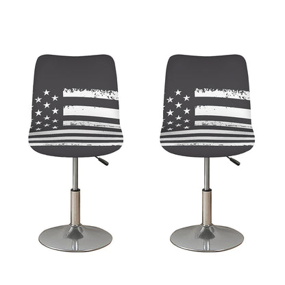 Grey And White American Flag Print Bar Stool Covers