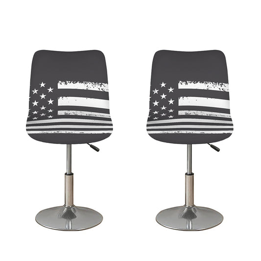 Grey And White American Flag Print Bar Stool Covers