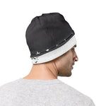 Grey And White American Flag Print Beanie