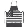Grey And White American Flag Print Bib Apron With Pocket