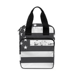 Grey And White American Flag Print Bible Tote Bag