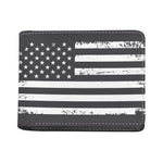 Grey And White American Flag Print Bifold Wallet