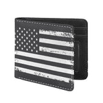 Grey And White American Flag Print Bifold Wallet