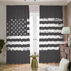 Grey And White American Flag Print Blackout Pencil Pleat Curtains