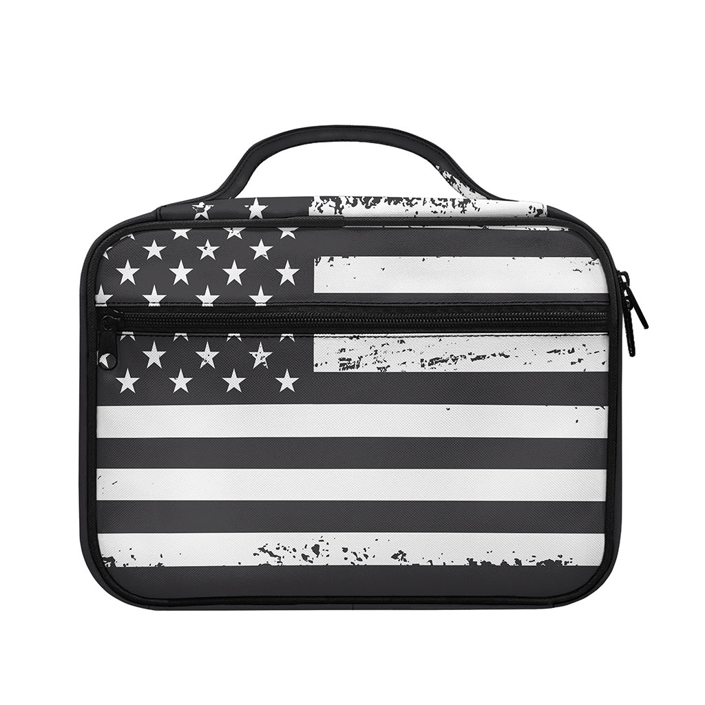 Grey And White American Flag Print Briefcase Bible Bag