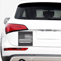 Grey And White American Flag Print Car Sticker
