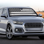 Grey And White American Flag Print Car Windshield Sun Shade