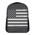 Grey And White American Flag Print Casual Backpack