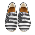 Grey And White American Flag Print Casual Shoes