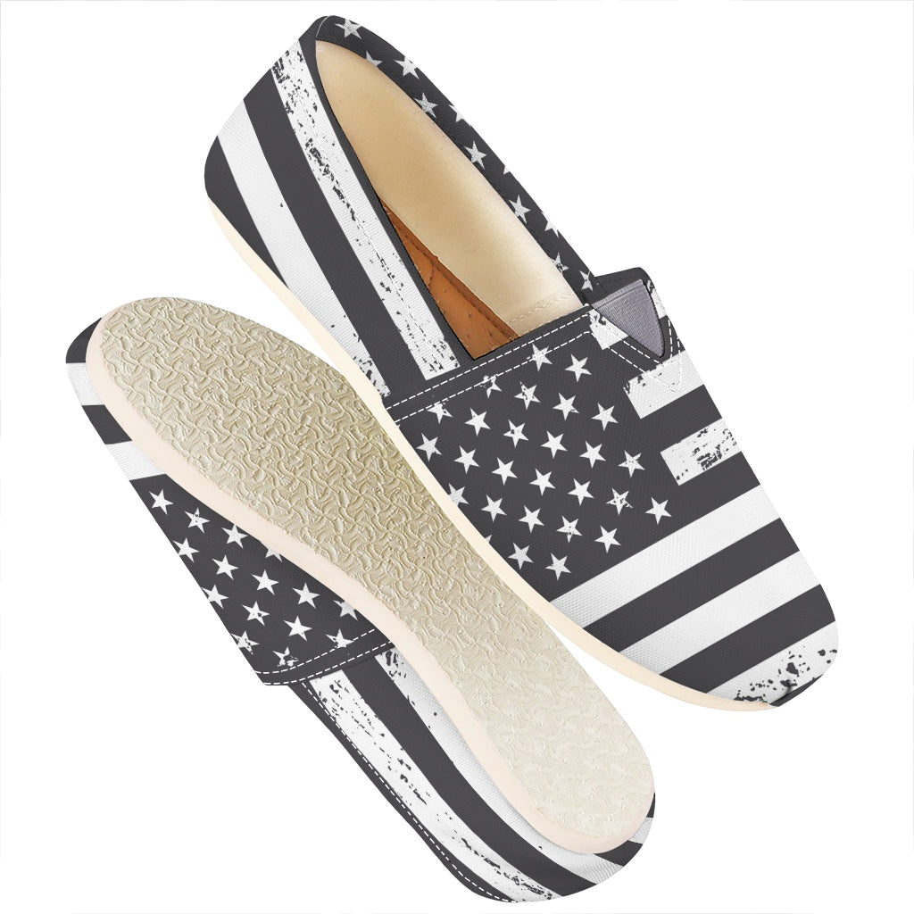 Grey And White American Flag Print Casual Shoes