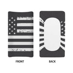 Grey And White American Flag Print Changing Pad Cover