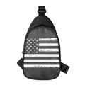 Grey And White American Flag Print Sling Bag